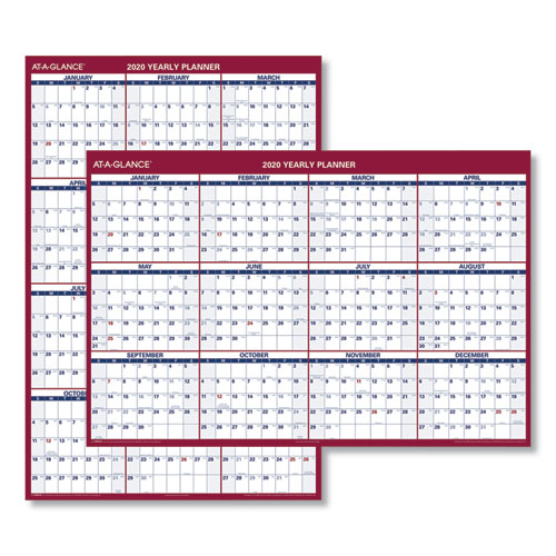 Erasable Wall Planner, With Both Vertical & Horizontal Displays Showing