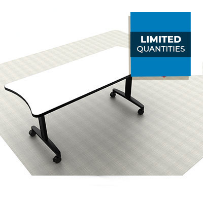 HON Adjustable Height Table, Erasable White Board Top, Black Legs on Wheels