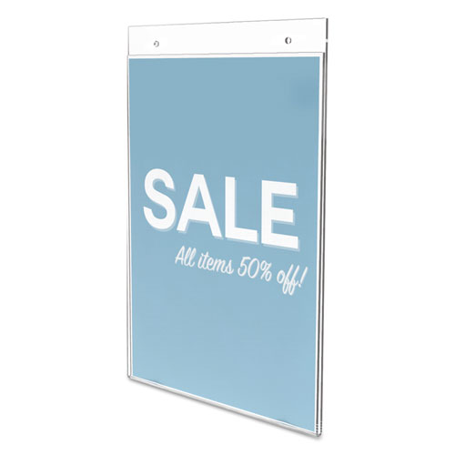 Deflecto Classic Image Wall- Mount Sign Holder, Portrait, 8 1/ 2 x 11, Clear