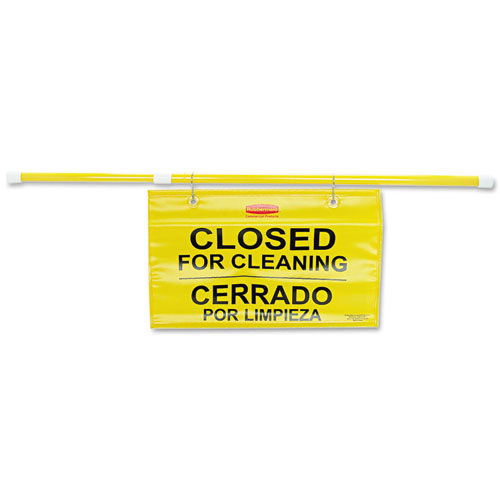 Rubbermaid Site Safety Hanging Sign, 50" x 1" x 13", Multi- Lingual, Yellow
