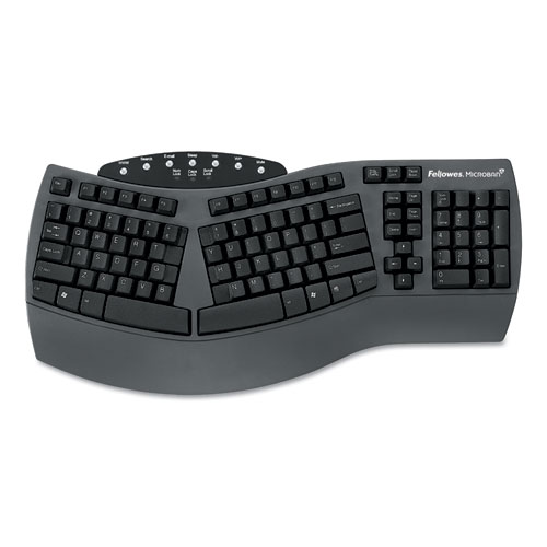black ergonomic keyboard