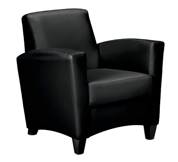 HON Invitation Armchair, Black Leather