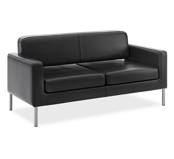 HON Corral Sofa, Black, SofThread leather