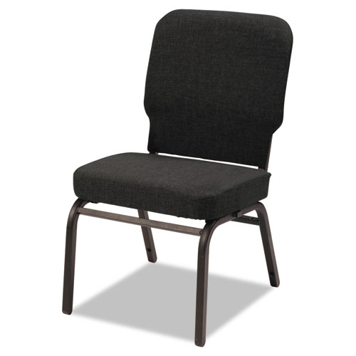 Alera Oversize Stack Chair without Arms, Fabric Upholstery, Black Seat/ Black Back, Black Base, 2/ Carton