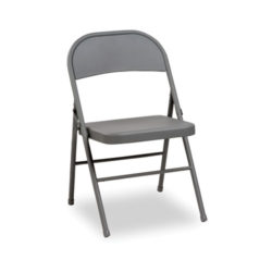 Steel Folding Chair, Light Gray Seat/ Light Gray Back, Light Gray Base, 4/ Carton