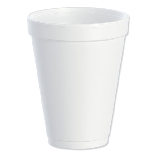 Dart Foam Drink Cups, 12oz, White, 25/ Bag, 40 Bags/ Carton 