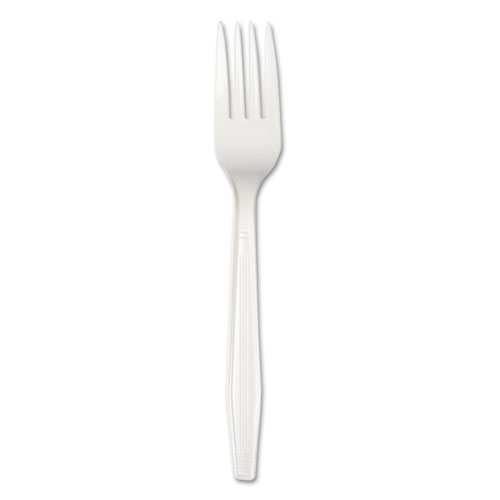 Boardwalk Heavyweight Polystyrene Cutlery, Fork, White, 1000/ Carton 