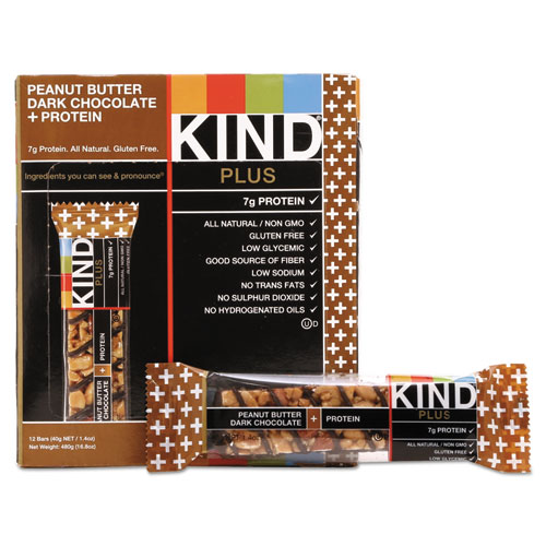 Kind Plus Nutrition Boost Bar, Peanut Butter Dark Chocolate/ Protein, 1.4 oz, 12/ Box