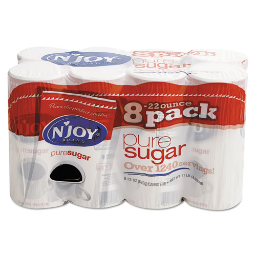 N’Joy Pure Sugar Cane, 22 oz Canisters, 8/ Carton