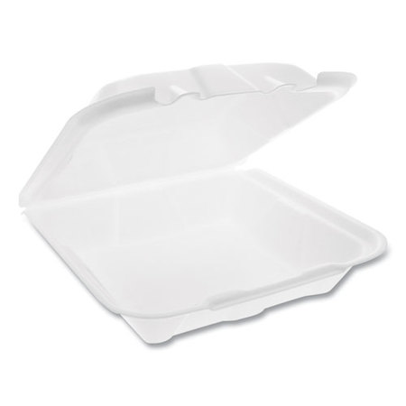 Tamper Tek 8 oz Rectangle Clear Plastic Container - with Hinged Lid,  Tamper-Evident - 4 3/4 x 6 x 1 1/4 - 100 count box