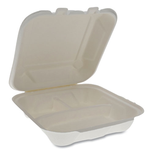 PCTYMCH08030001 Pactiv EarthChoice® Bagasse Hinged Lid Container
