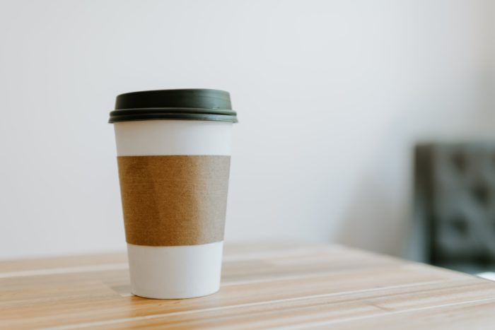 Cup of coffee on desk